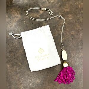 Kendra Scott Necklace. Magenta Pink. Gold adjustable chain.